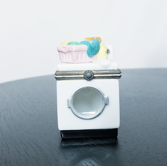 *Last Chance* Washing Machine w/Clothes PHB Porcelain Hinged Box Trinket Midwest - Picture 2 of 13